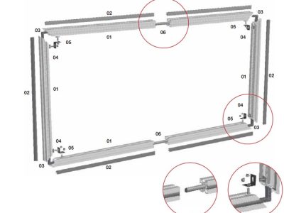 Ekt Modular Perfil de aluminio extrusionado 35 mm x 20 mm para marcos Ecoflex EKP ...